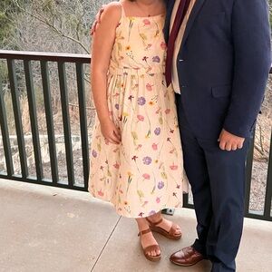 LOFT White Floral Dress Size XL